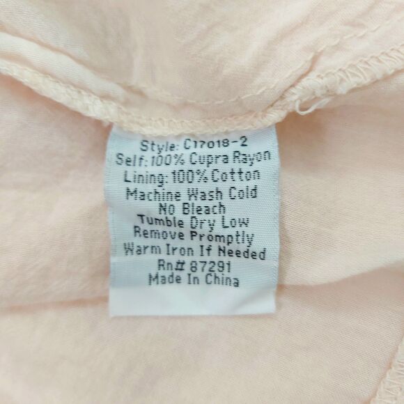 Johnny Was Mini Dress Womens Small Peach Sleeveless Lined Embroidered Bohemian - Picture 12 of 12